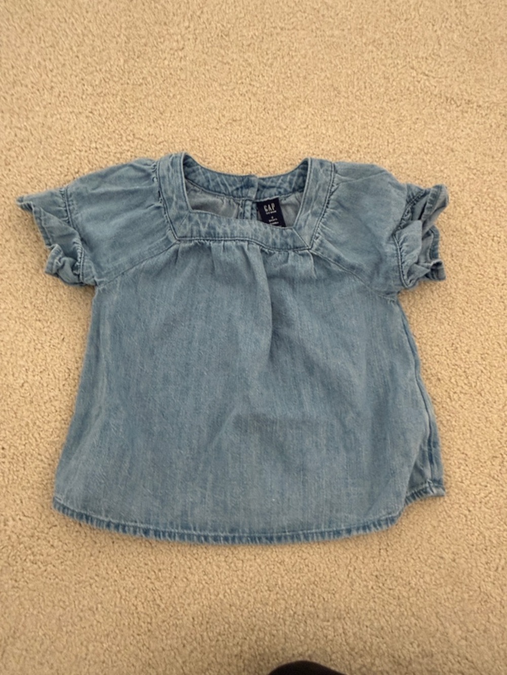 GAP Denim Blue Ruffle-Sleeve Toddler Top